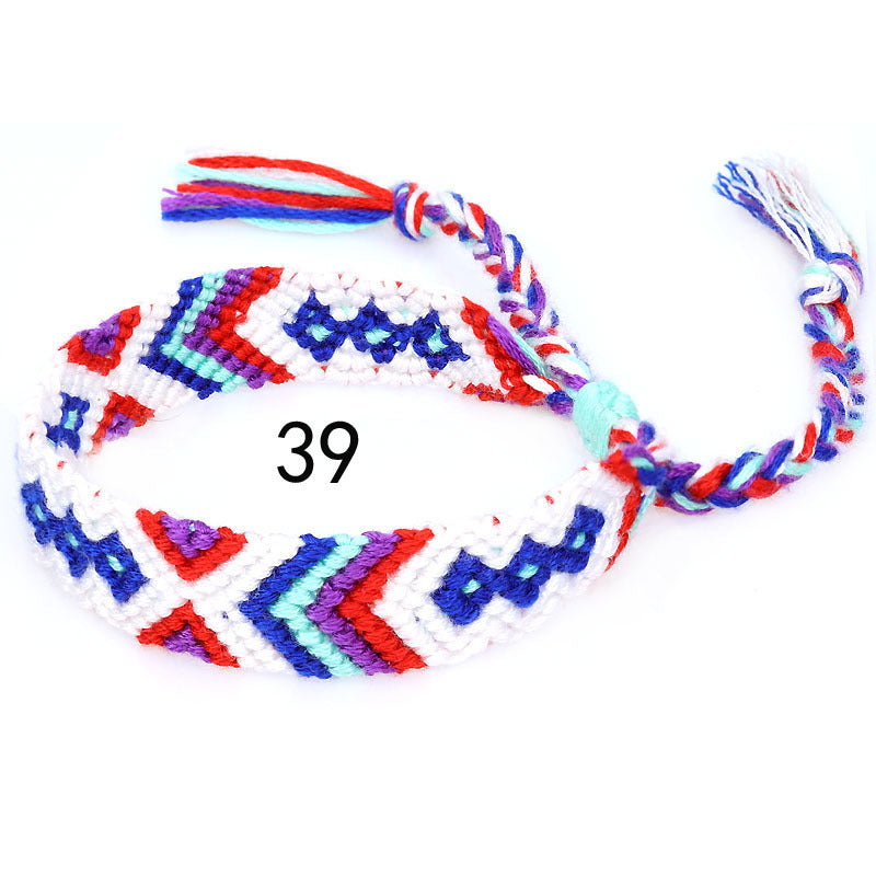 Nepal Ethnic Style Woven Rainbow Bracelet Style 39