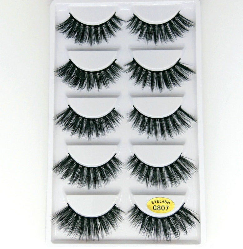 3D mink hair false eyelashes G807 (5 pairs)