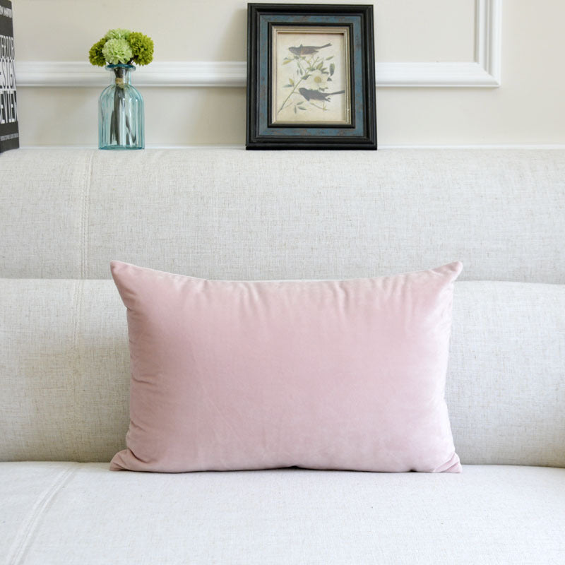Sofa Velvet Throw Pillow Pink 30x50cm
