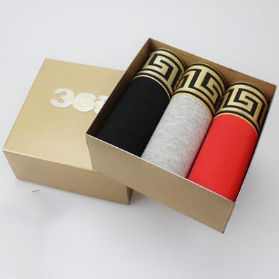 Mens 3Pcs sexy Underwear Boxers Men Shorts Boxer Black red grey