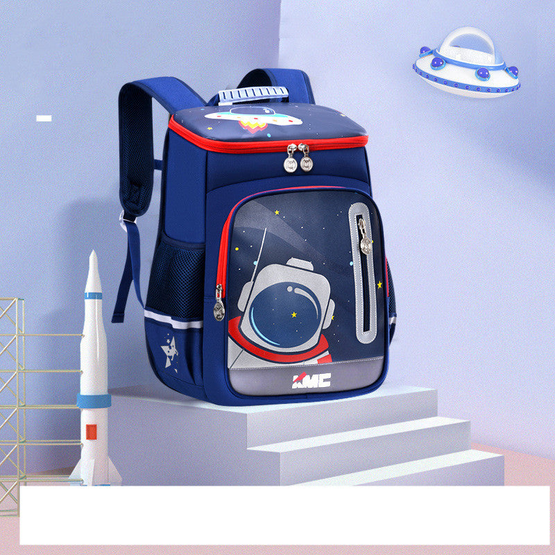 Elementary School Boy Spine Protection Lightweight Children's Backpack Bluered