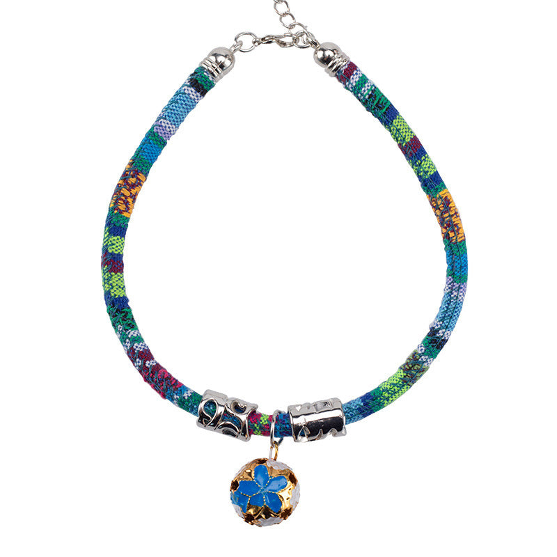 ethnic style Bell collar Blue