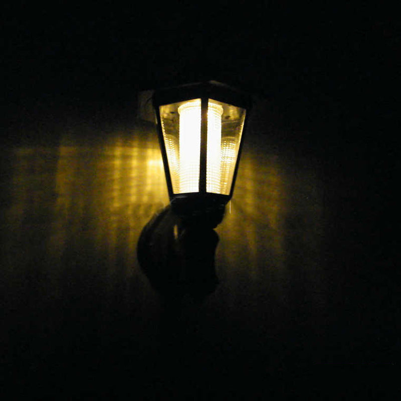 Outdoor solar hexagonal wall light, wall light, garden light Yellow Wall hanging