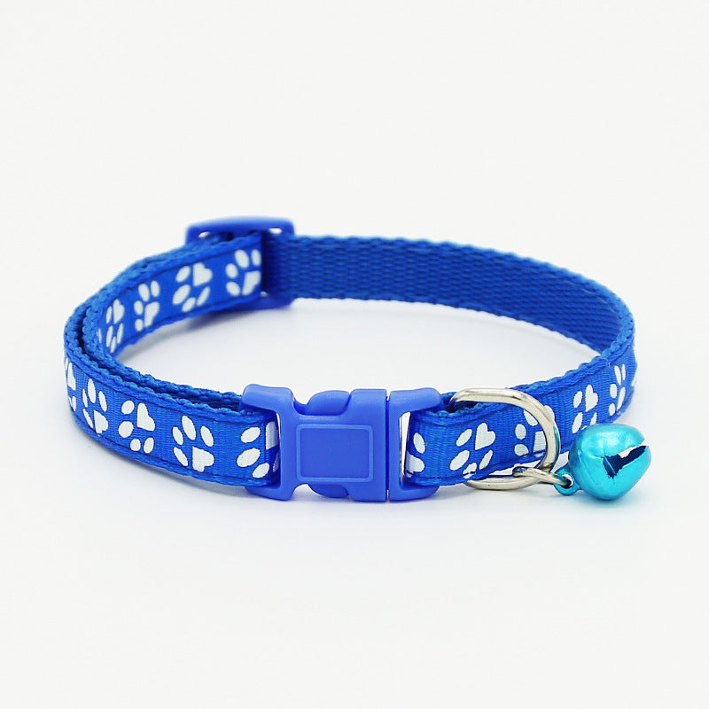 The pet cat wears a bell collar Blue S