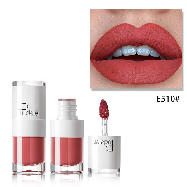 Lipstick 16 color white bottle matte lip gloss lasting moisturizing E510