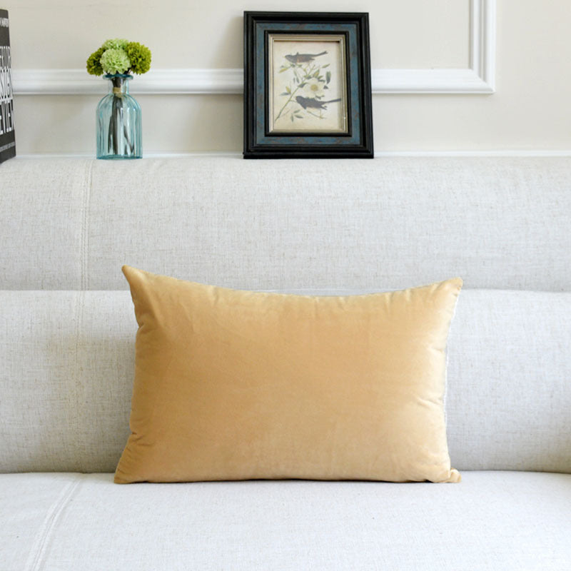 Sofa Velvet Throw Pillow Champagne 30x50cm