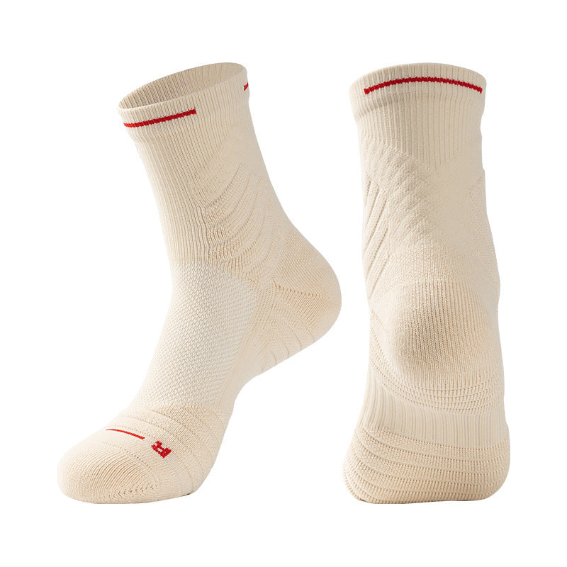 High-top Running Sports Stockings Apricot Short Tube Free Size