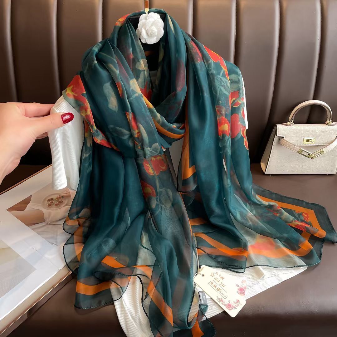 Silk All-matching Yousoft Scarf Long Elegant Scarf All The Best 180CMto130CM