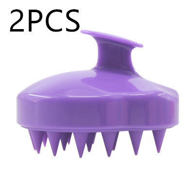 Silicone Brush To Clean The Scalp And Massage The Blood Meridians Purple2PCS