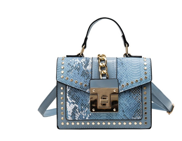 Fashion Alligator Women Shoulder Bags Blue