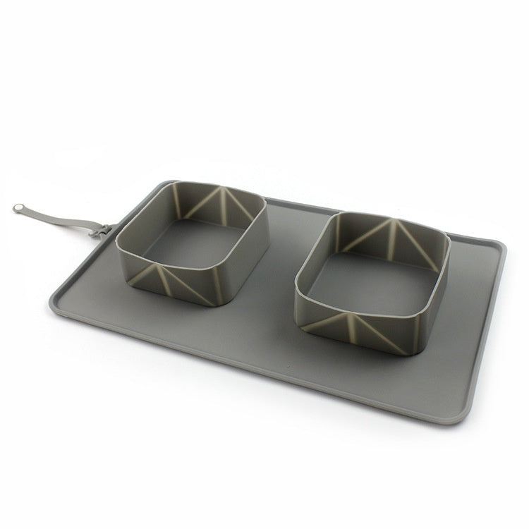 Pet Bowl Silicone Folding Pet Bowl Grey