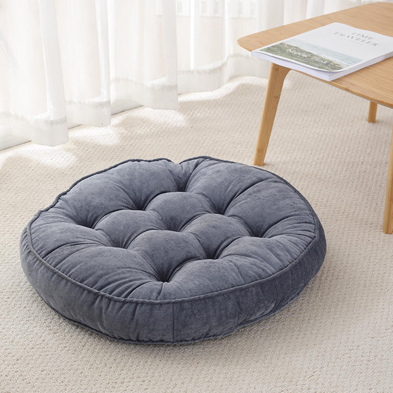 Corduroy solid color padded cushion Grey