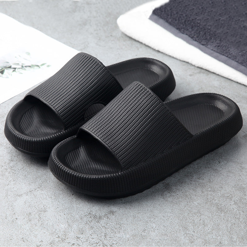 Soft Home Couple Slippers Black