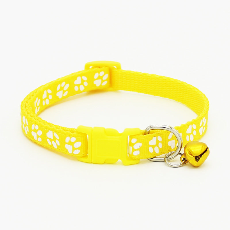 The pet cat wears a bell collar Yellow M