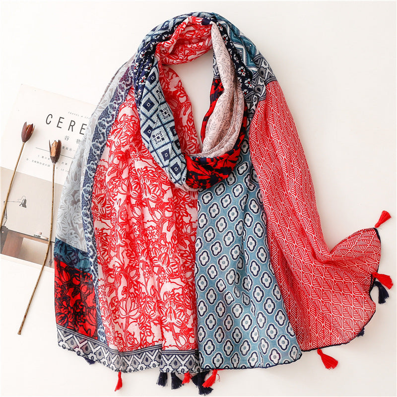 Creative Chinese Style Cotton And Linen Scarf SL2210009 180X88CM