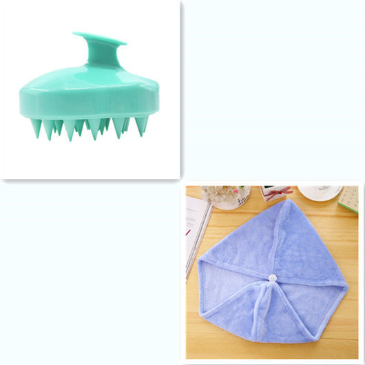Silicone Brush To Clean The Scalp And Massage The Blood Meridians Set5