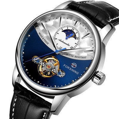 Automatic mechanical watch men's watch Silver blue white