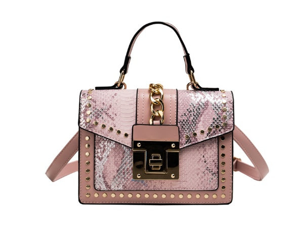 Fashion Alligator Women Shoulder Bags Pink
