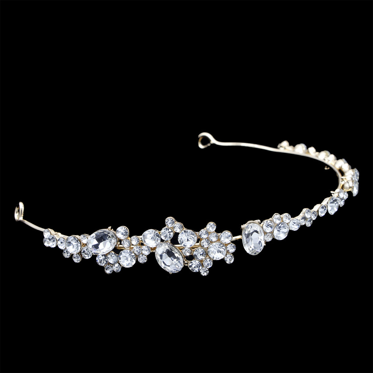 Rhinestone Headband Crown Accessories Gold