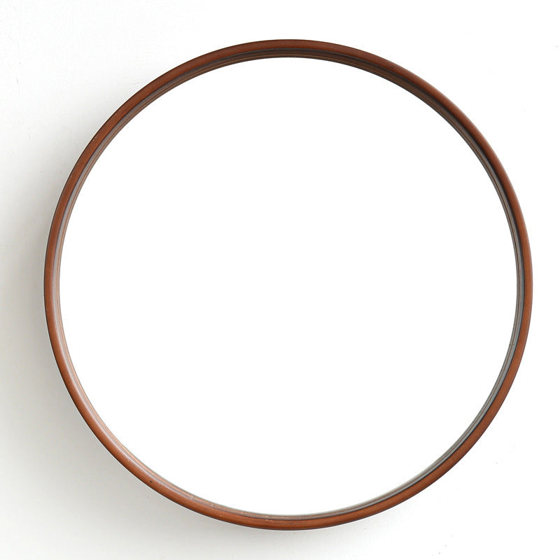 Bathroom Solid Wood Simple Bathroom Mirror Bedroom Hanging Mirror Walnut 30cm