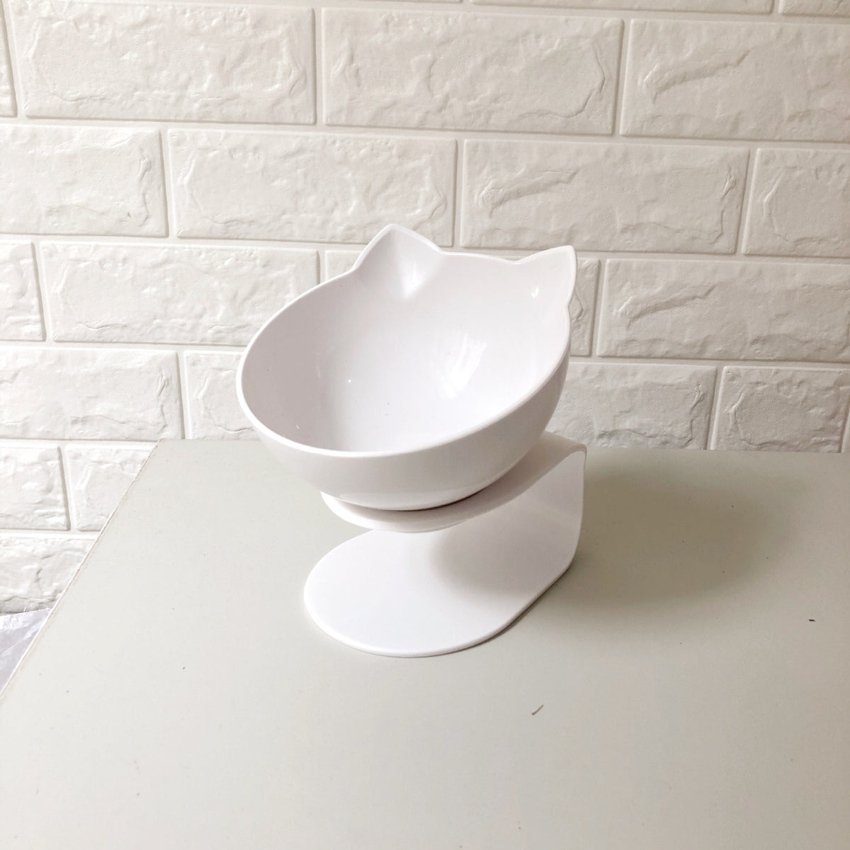 New Inclined Food Cat Ear Oblique Mouth Transparent Single Pet Bowl H Q1pc