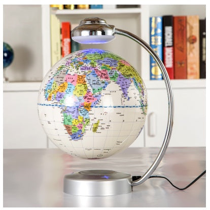 8 inch globe magnetic suspension office decoration company gift novelty creative birthday gift White 1style 8 inche