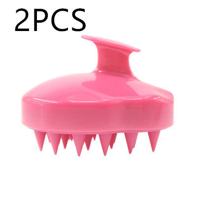 Silicone Brush To Clean The Scalp And Massage The Blood Meridians Red2PCS