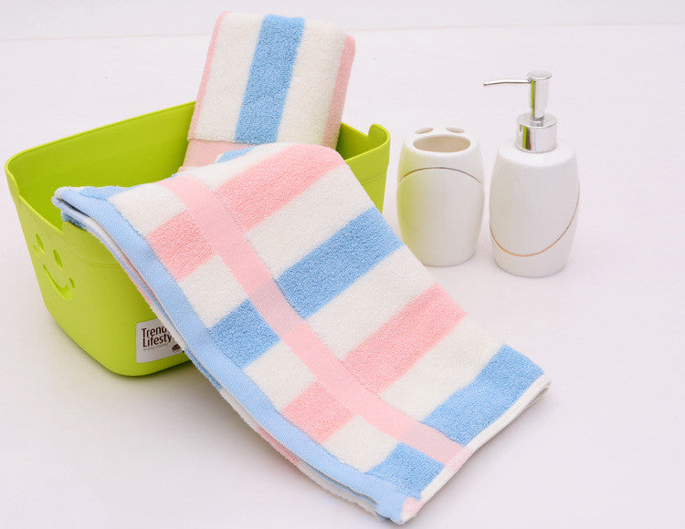 Plain sports thickened 32-strand towel Blue 34x75cm
