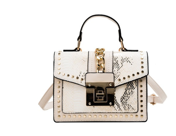 Fashion Alligator Women Shoulder Bags Beige