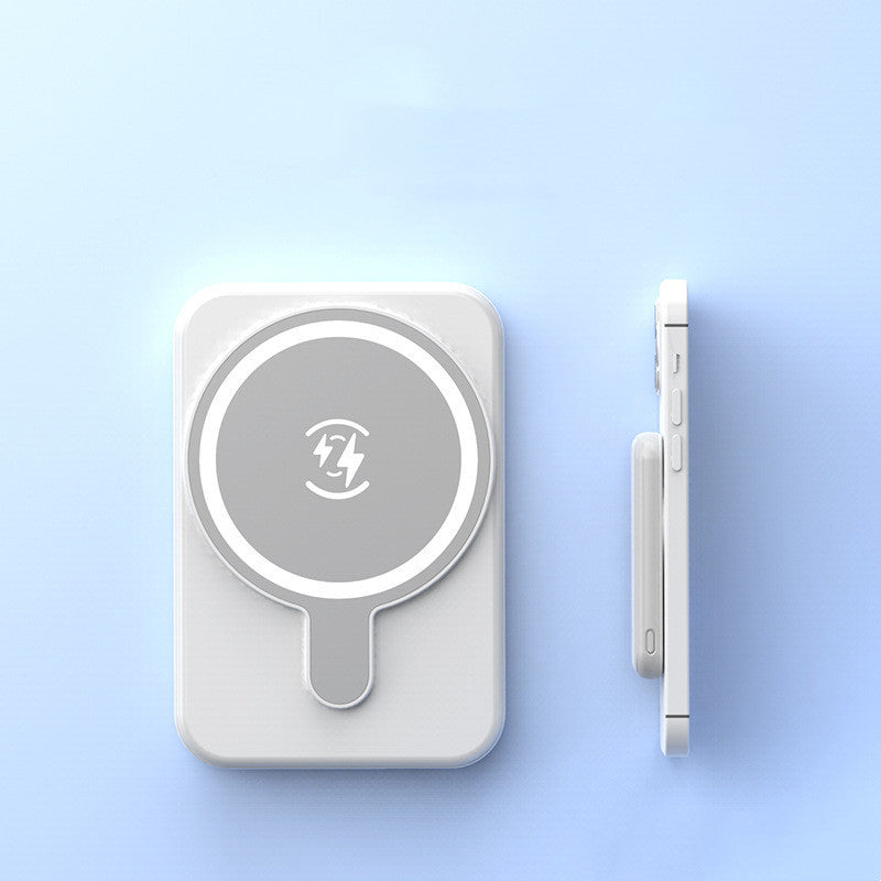 Mini Magnetic Power Bank 5000mAh Wireless White 5000mAh
