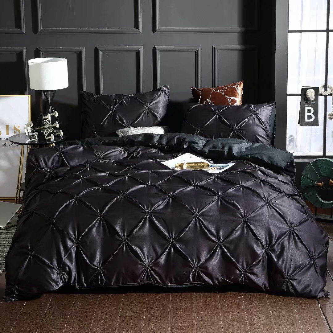 3 sets of double imitation silk Black