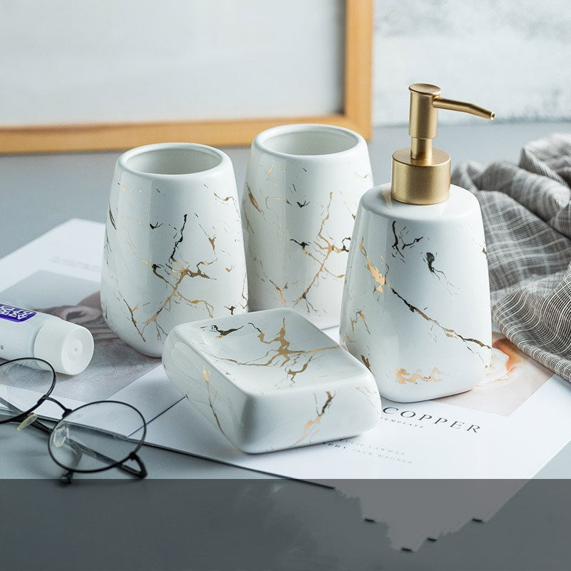 Bathroom wash set White 4piece set