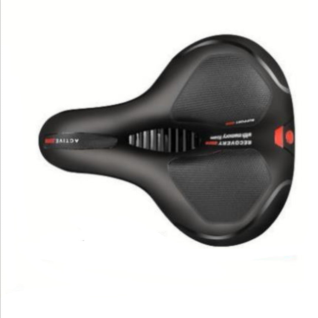 Mountain bike seat cushion with taillight Black red