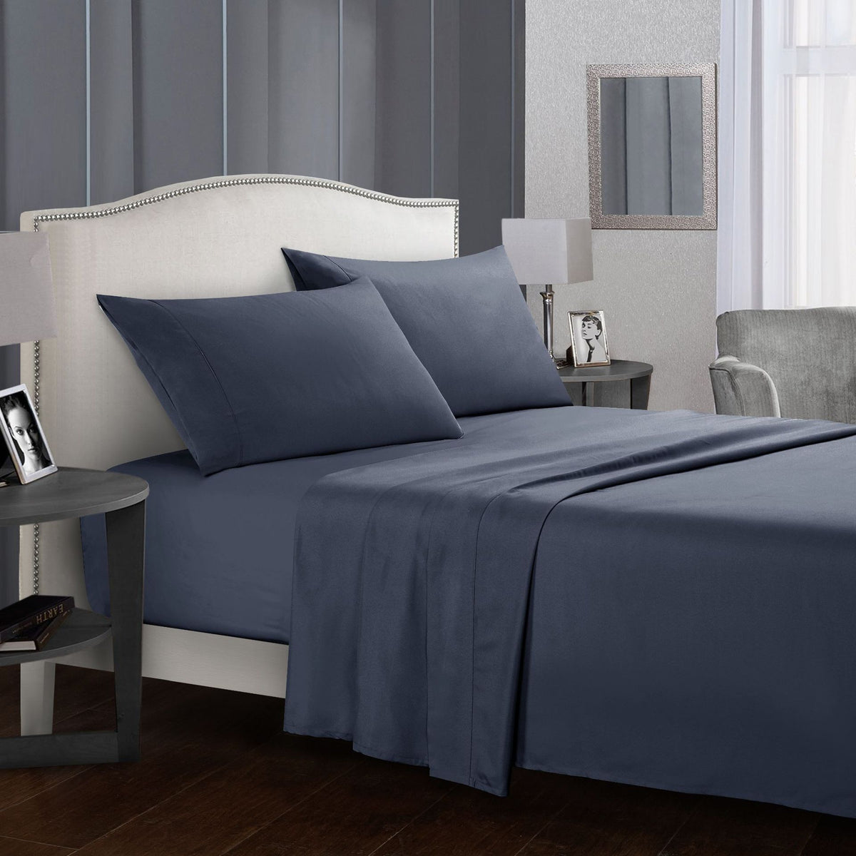 Four-piece bed sheet set Dark Grey