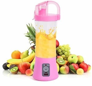 Portable Electric Fruit Juicer Handheld Smoothie Maker Blender USB Rechargeable Mini Juice Cup Pink