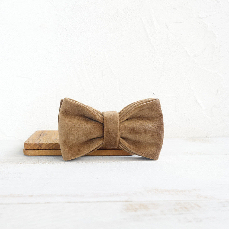 Dog collar accessories bow Khaki