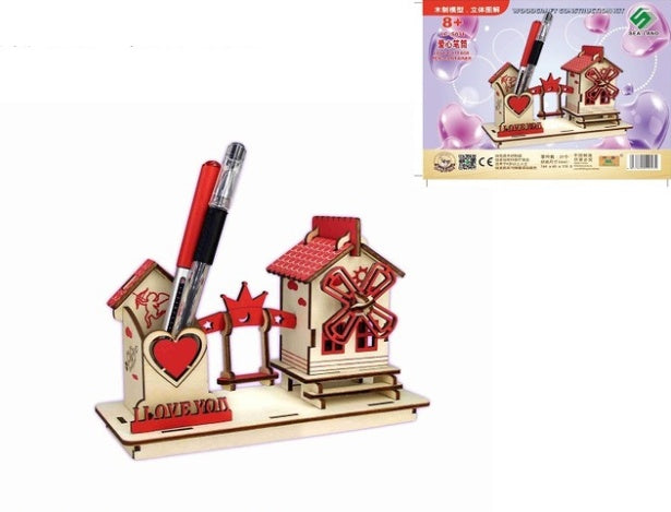 Creative DIY pen holder model Red