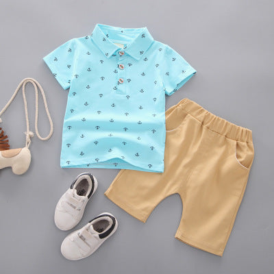 Anchor printed children's clothing Blue