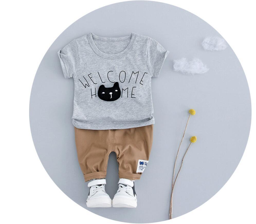 Chirdren Tshirt Suit Gray