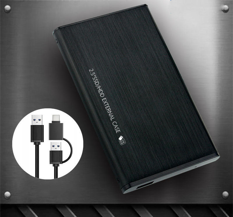 2.5 inch SATA serial USB3.0 interface SSD hard disk box Fine print Black