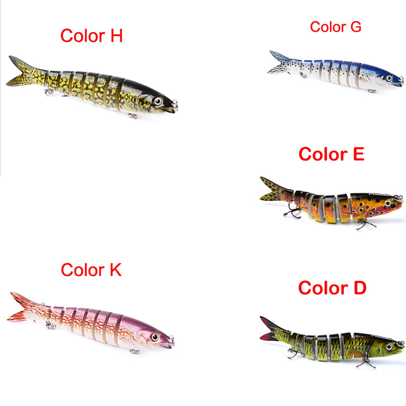 Pike Fishing Lures Artificial Multi Jointed Sections Hard Bait Trolling Pike Carp Fishing Tools 5PCS Set A