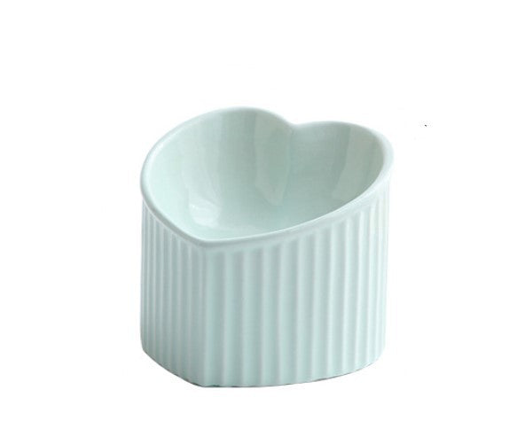 Pet Ceramic Bowl With Inclined Mouth Practical Durable Daily Indoor Pet Products Blue