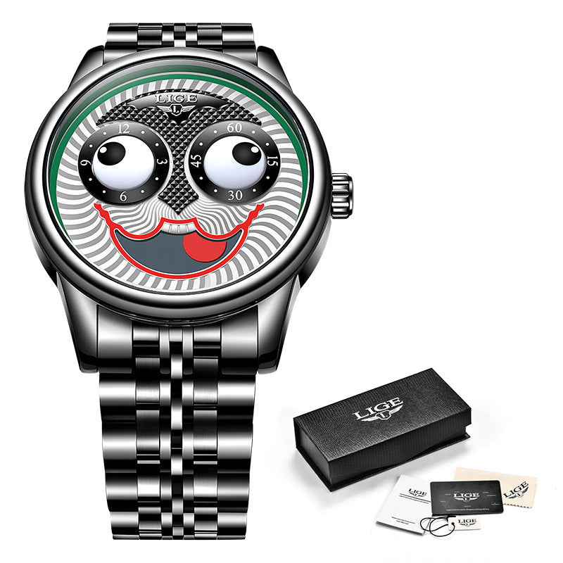 Men's mechanical watch clown waterproof watch Black shell black eye