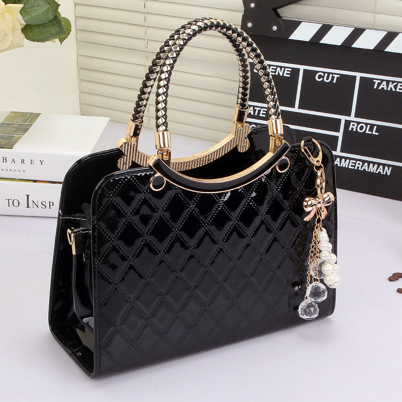 Lingge Shoulder Bags Women Handbags Messenger Bag 67 black