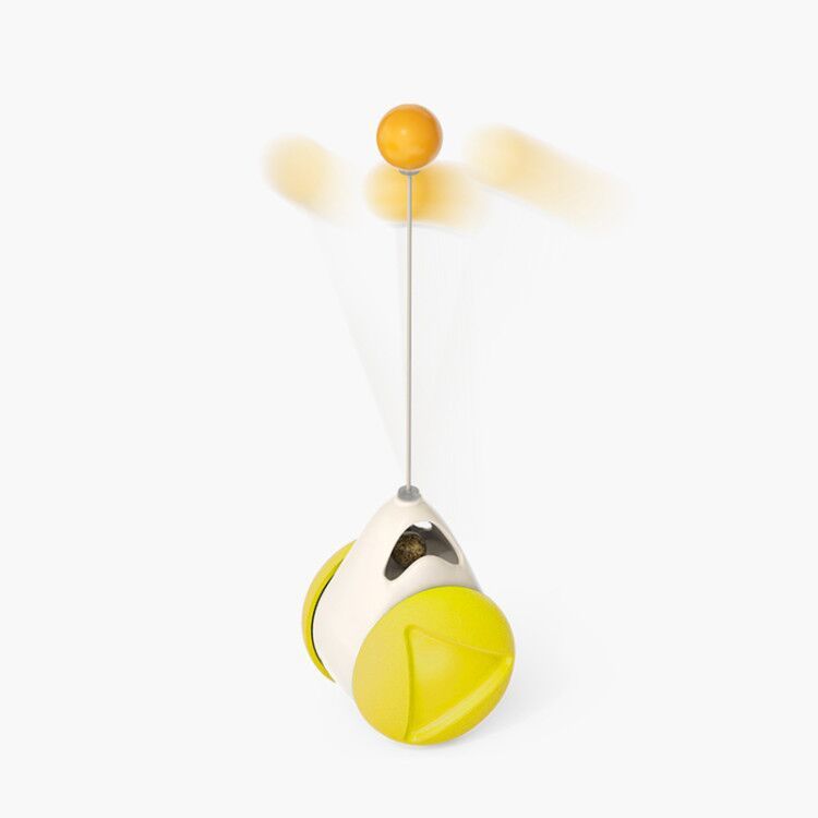 Cat Rotating Windmill Multi-Function Toys Itch Scratching Device Teeth Shining Toy Yellow Balance car