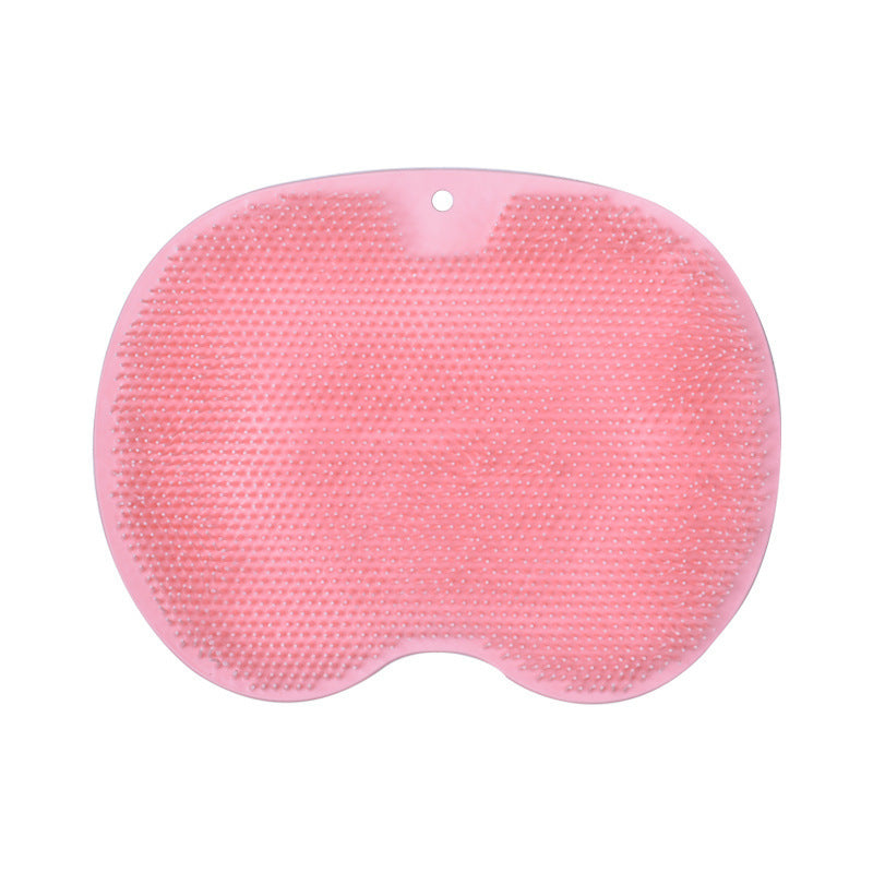 Massage Bath Brush Bathroom Non-slip Bath Mat Back Massage Brush Silicone Suction Cup Foot Rub Pad Body Cleaning Bathing Tool Pink 23x30cm