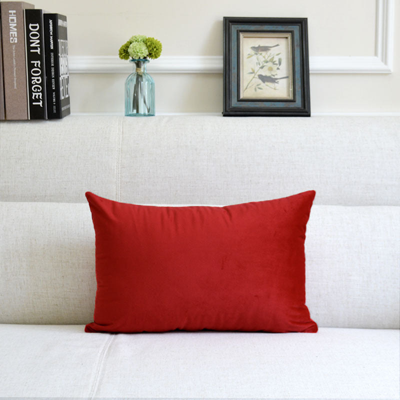 Sofa Velvet Throw Pillow Red 30x50cm