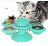 Cat Rotating Windmill Multi-Function Toys Itch Scratching Device Teeth Shining Toy Blue