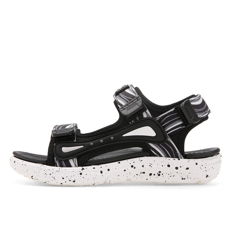 Medium And Big Kids Soft-soled Beach Shoes DW2012 black and white