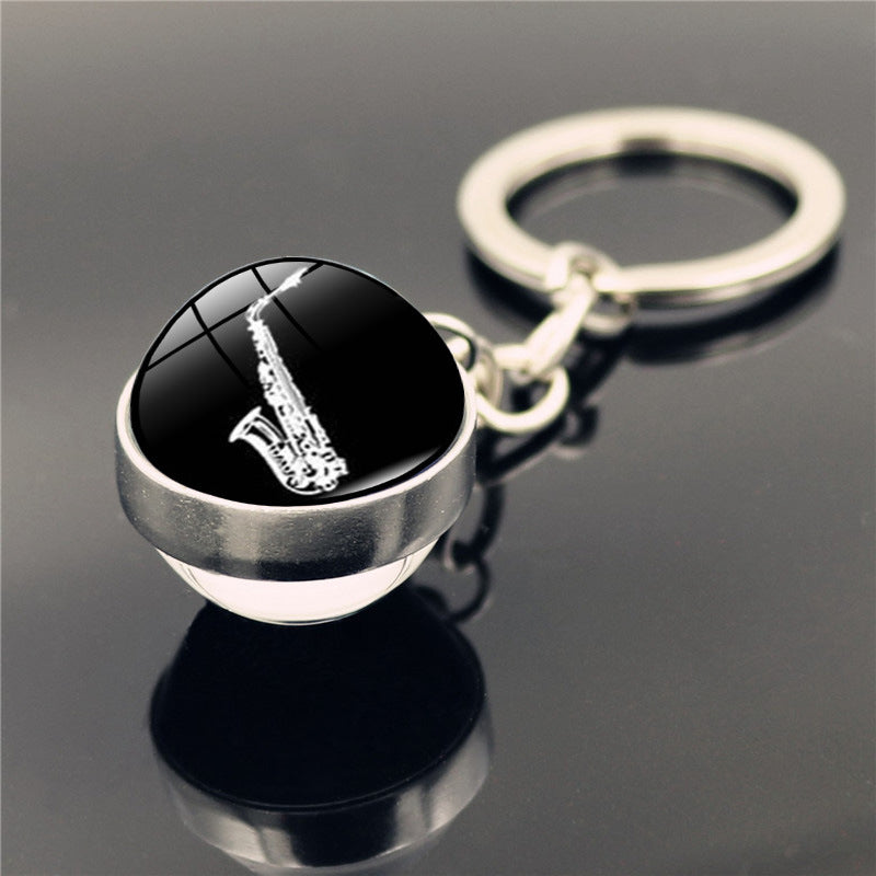Piano Musical Instrument Time Stone Keychain Pendant XSWX22467